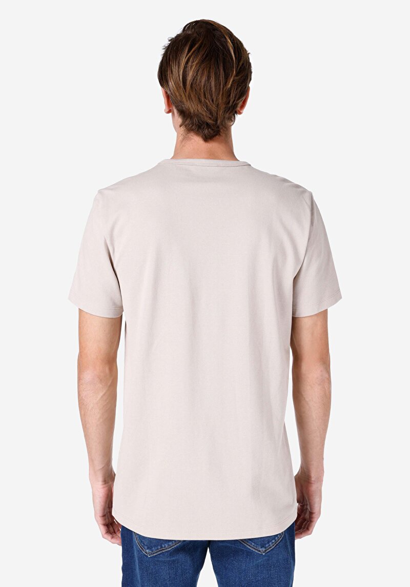 Imagine a Tricou Cu Maneca Scurta De Barbati Bej Regular Fit Cl1068565