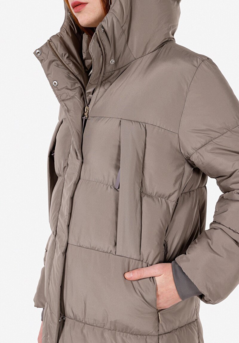 Afișați detalii pentru Palton Pentru Femei Cu Gât Înalt Regular Fit