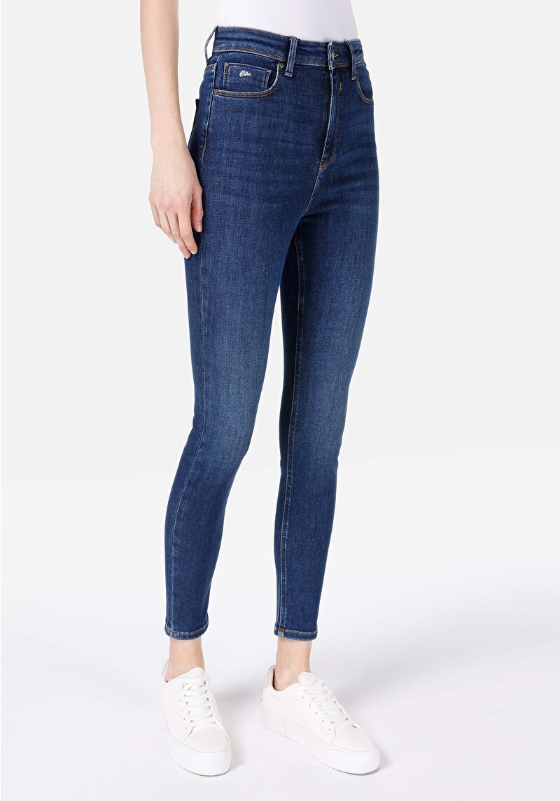 Afișați detalii pentru Blugi Skinny Fit Indigo Închis Pentru Femei