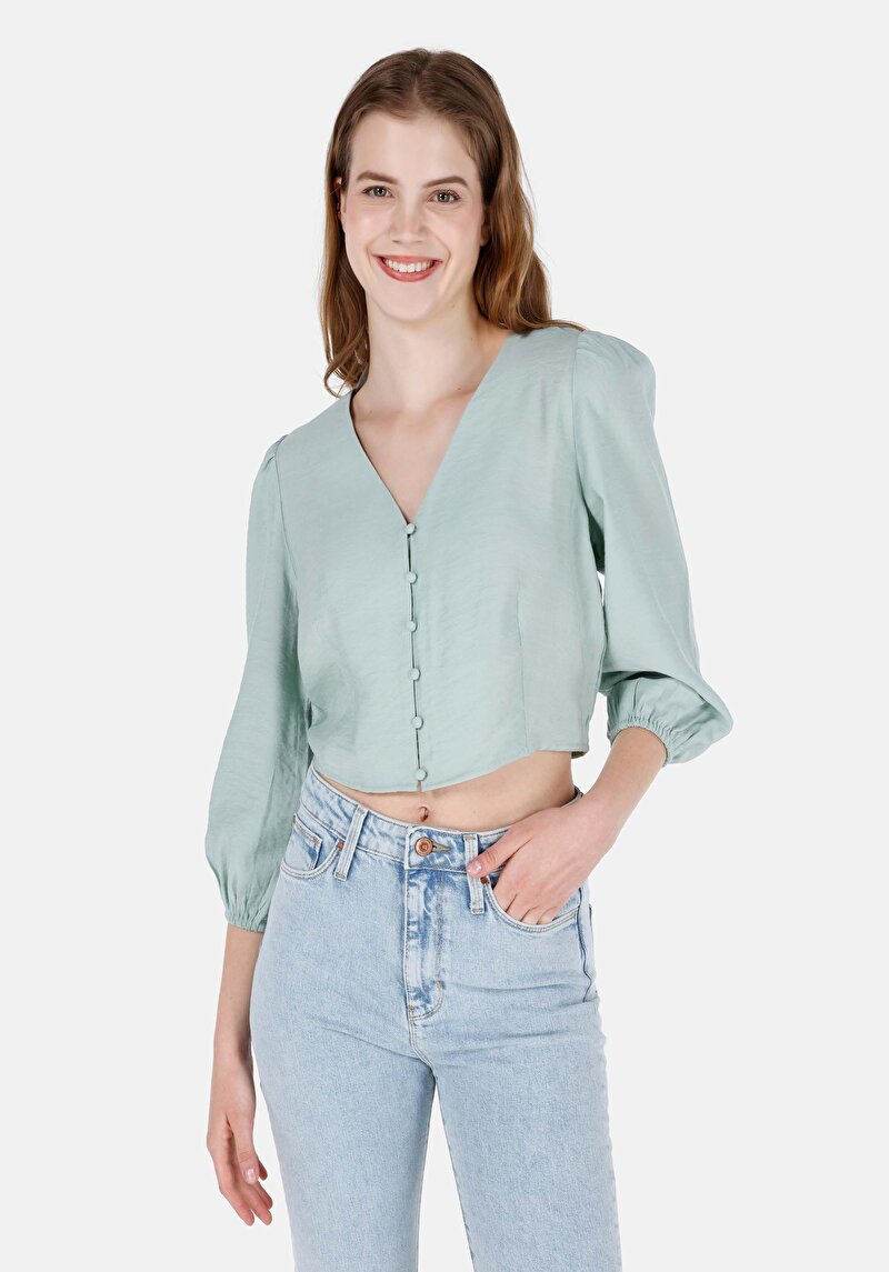 Imagine a Camasa Cu Maneca Lunga De Dama Verde Regular Fit Cl1068899