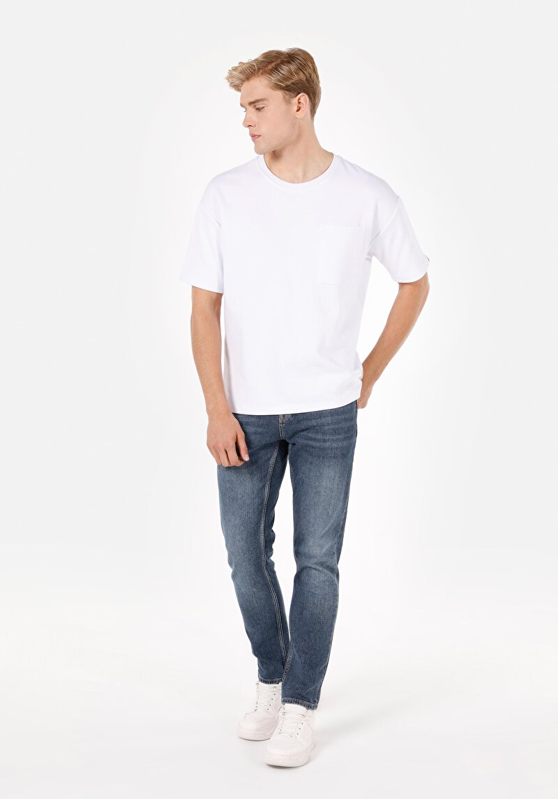 Imagine a Pantaloni De Barbati Albastru Straight Fit 044 Karl Cl1071282