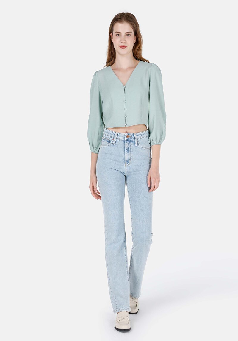 Imagine a Camasa Cu Maneca Lunga De Dama Verde Regular Fit Cl1068899