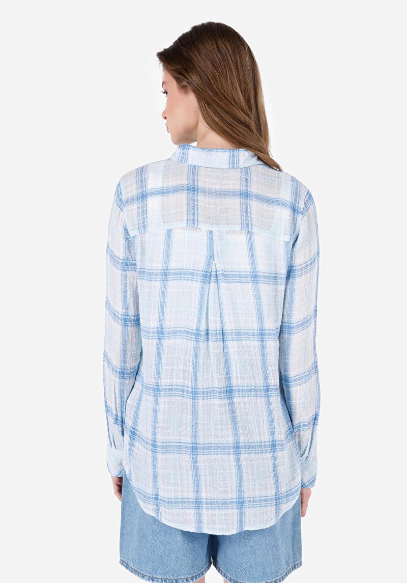 Imagine a Camasa Cu Maneca Lunga De Dama Albastru Regular Fit Cl1068901