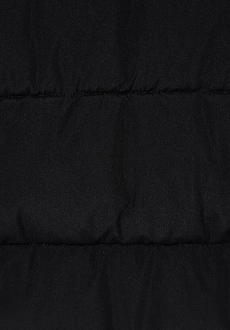 Afișați detalii pentru Palton Negru Pentru Femei Cu Glugă Regular Fit