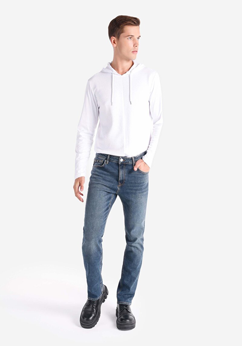 Afișați detalii pentru Pantaloni De Barbati Albastru Regular Fit 045 David Cl1065540