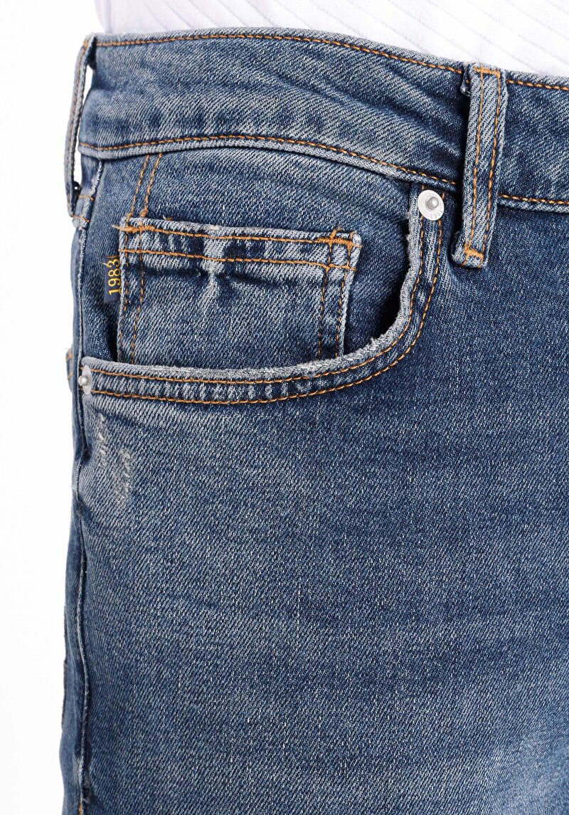 Afișați detalii pentru Pantaloni De Barbati Albastru Regular Fit 045 David Cl1065540