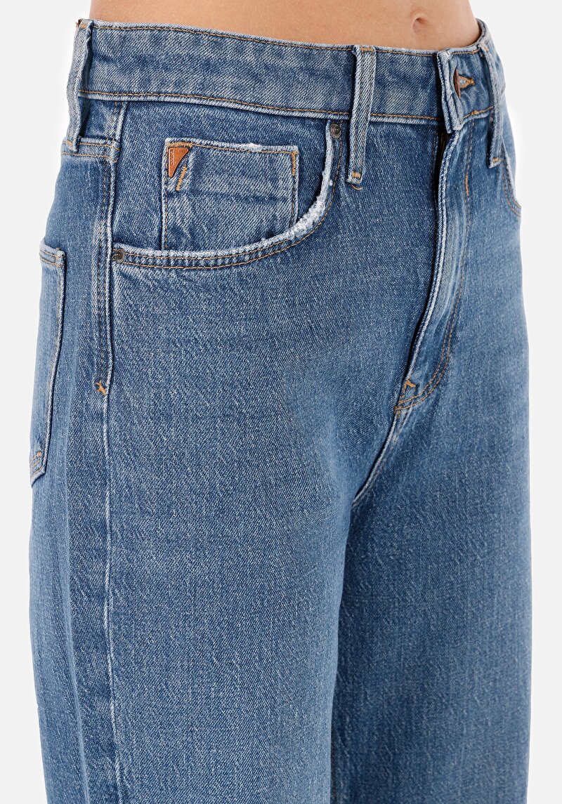 Afișați detalii pentru Blugi İndigo Pentru Femei Cu Croială Dreaptă