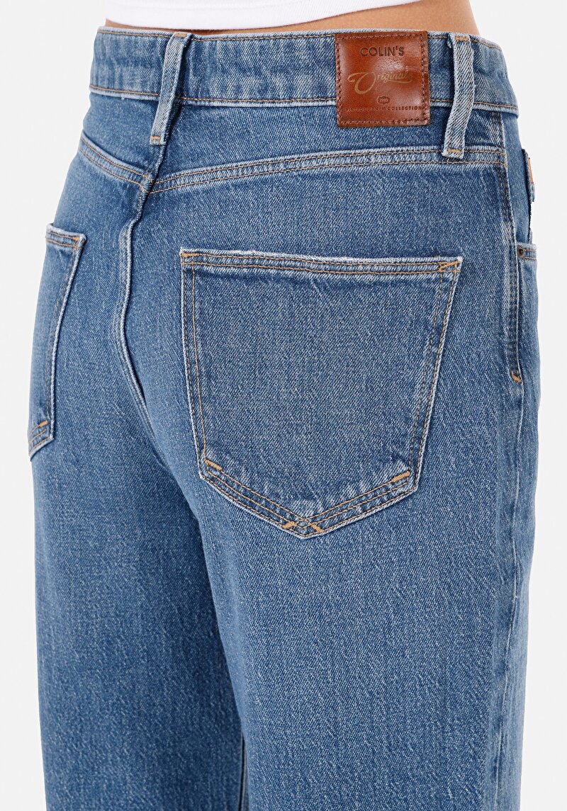 Afișați detalii pentru Blugi İndigo Pentru Femei Cu Croială Dreaptă