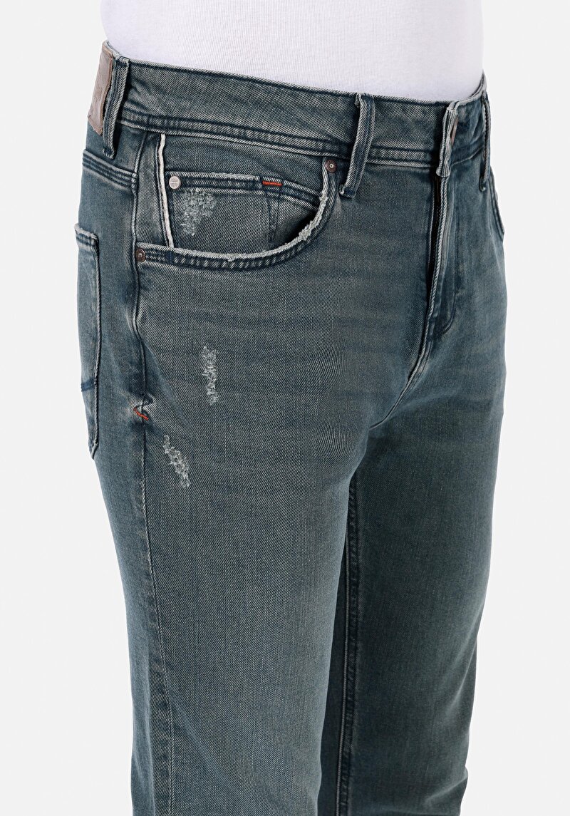 Afișați detalii pentru Blugi İndigo Pentru Bărbați Cu Talie Dreaptă Cu Talie Dreaptă