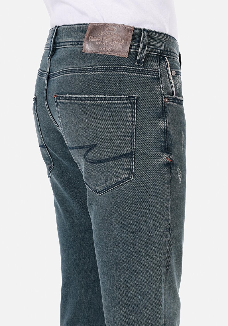 Afișați detalii pentru Blugi İndigo Pentru Bărbați Cu Talie Dreaptă Cu Talie Dreaptă