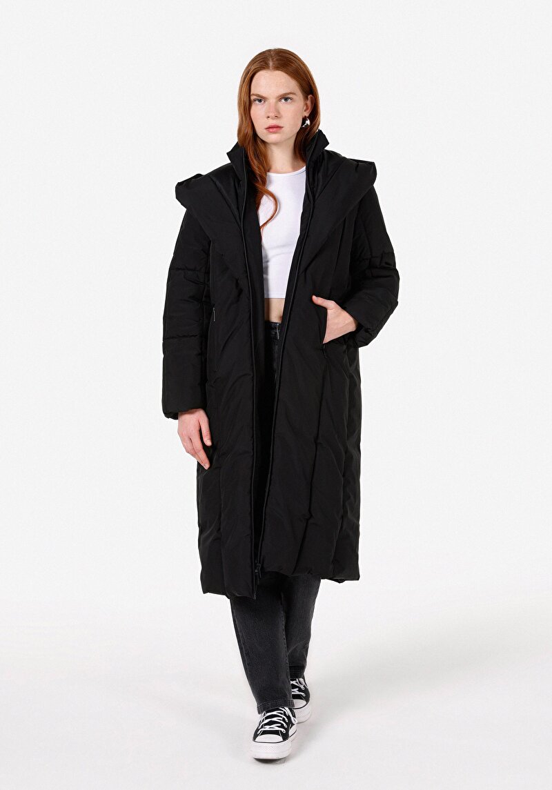 Imagine a Palton De Dama Negru Regular Fit  Cl1070992