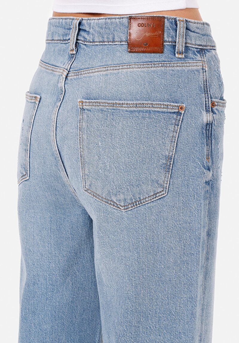 Afișați detalii pentru Blugi İndigo Pentru Femei Cu Croială Dreaptă