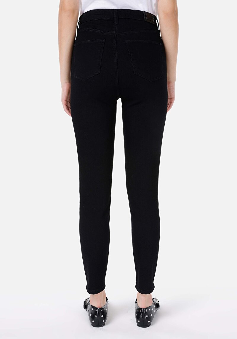Imagine a Skinny Fit Rise Waist Super Narrow Leg Blugi İndigo Pentru Femei