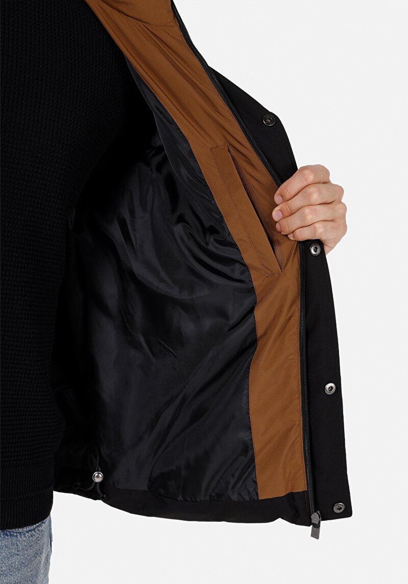 Afișați detalii pentru Palton Negru Pentru Bărbați Regular Fit