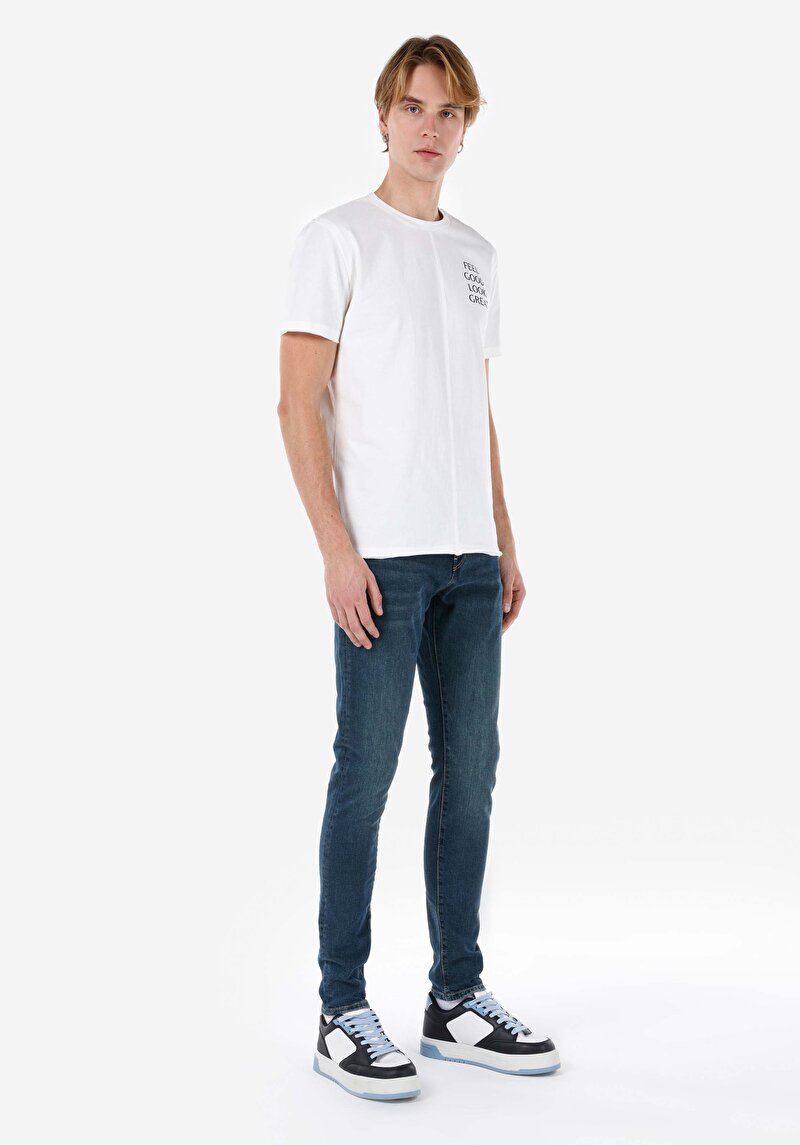 Imagine a Blugi Slim Fit Indigo Pentru Bărbați