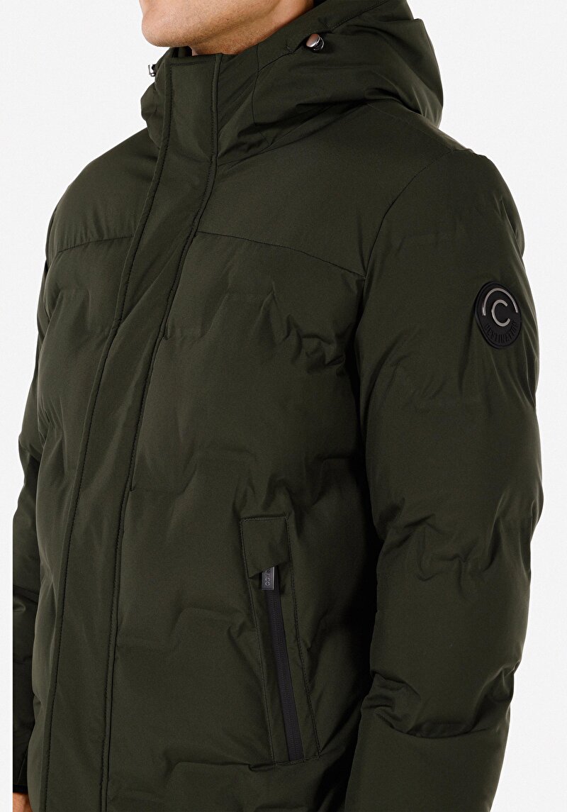 Imagine a Palton Verde Pentru Bărbați Regular Fit