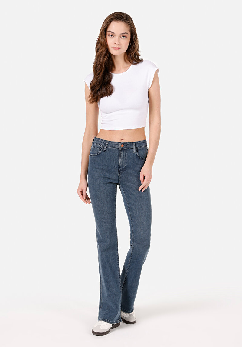 Afișați detalii pentru Pantaloni De Dama Albastru Inchis Slim Fit  Cl1071687