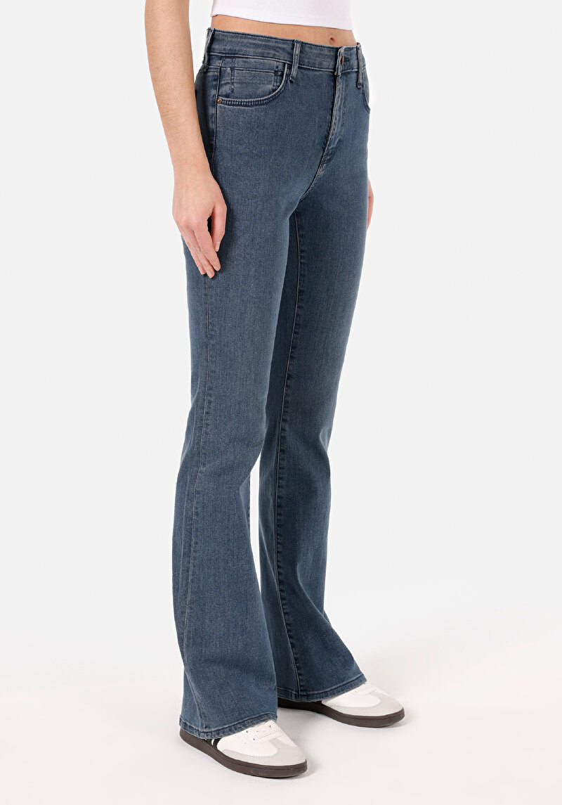 Imagine a Pantaloni De Dama Albastru Inchis Slim Fit Cl1071687