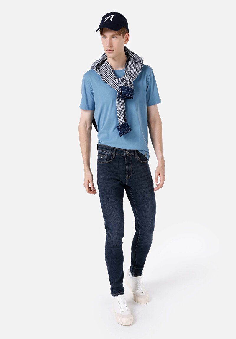 Imagine a Blugi Slim Fit Bleumarin Pentru Bărbați