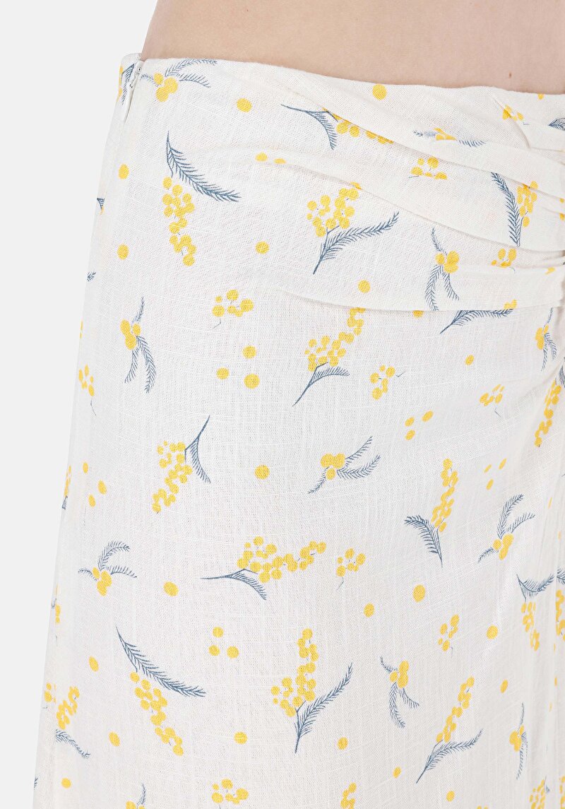 Afișați detalii pentru Fusta Midi Floral Cu Fermoar Fusta Alba Pentru Femei