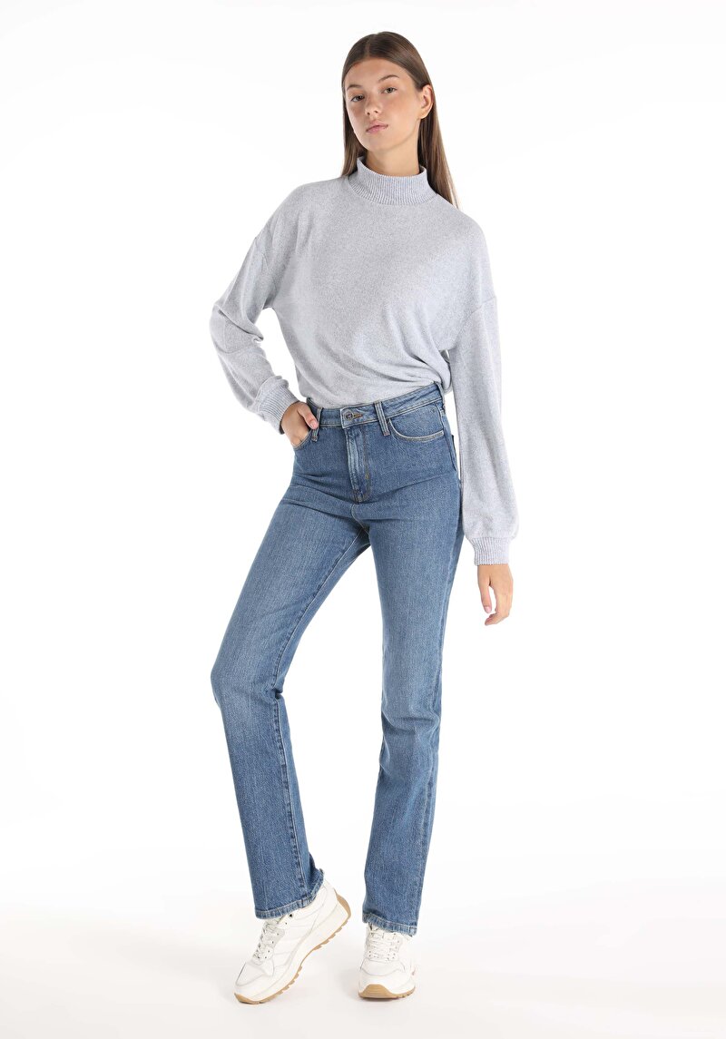 Imagine a Pantaloni De Dama Albastru Regular Fit 792 Mila Cl1065553