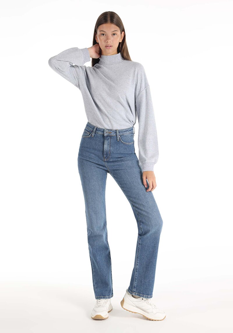 Afișați detalii pentru Pantaloni De Dama Albastru Regular Fit 792 Mila Cl1065553