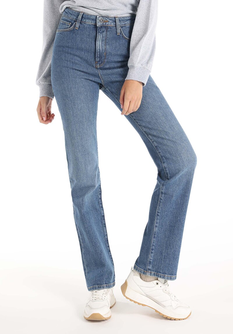 Imagine a Pantaloni De Dama Albastru Regular Fit 792 Mila Cl1065553