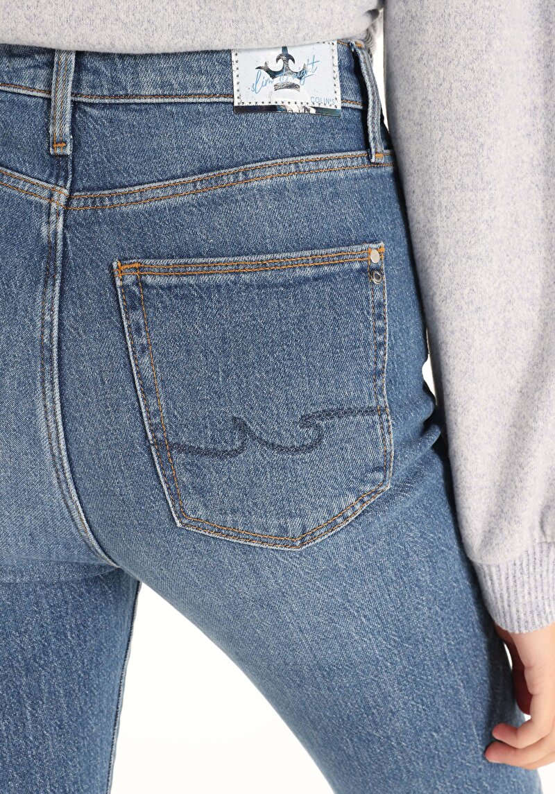 Afișați detalii pentru Pantaloni De Dama Albastru Regular Fit 792 Mila Cl1065553