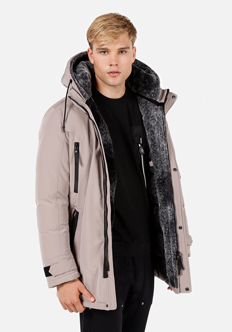 Imagine a Palton Ecru Pentru Bărbați Regular Fit