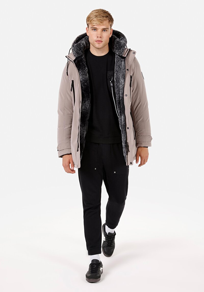 Imagine a Palton Ecru Pentru Bărbați Regular Fit