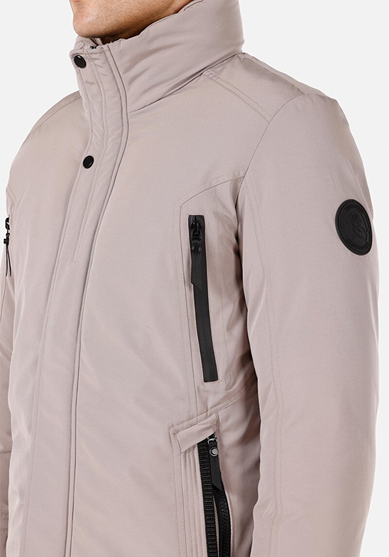 Imagine a Palton Ecru Pentru Bărbați Regular Fit