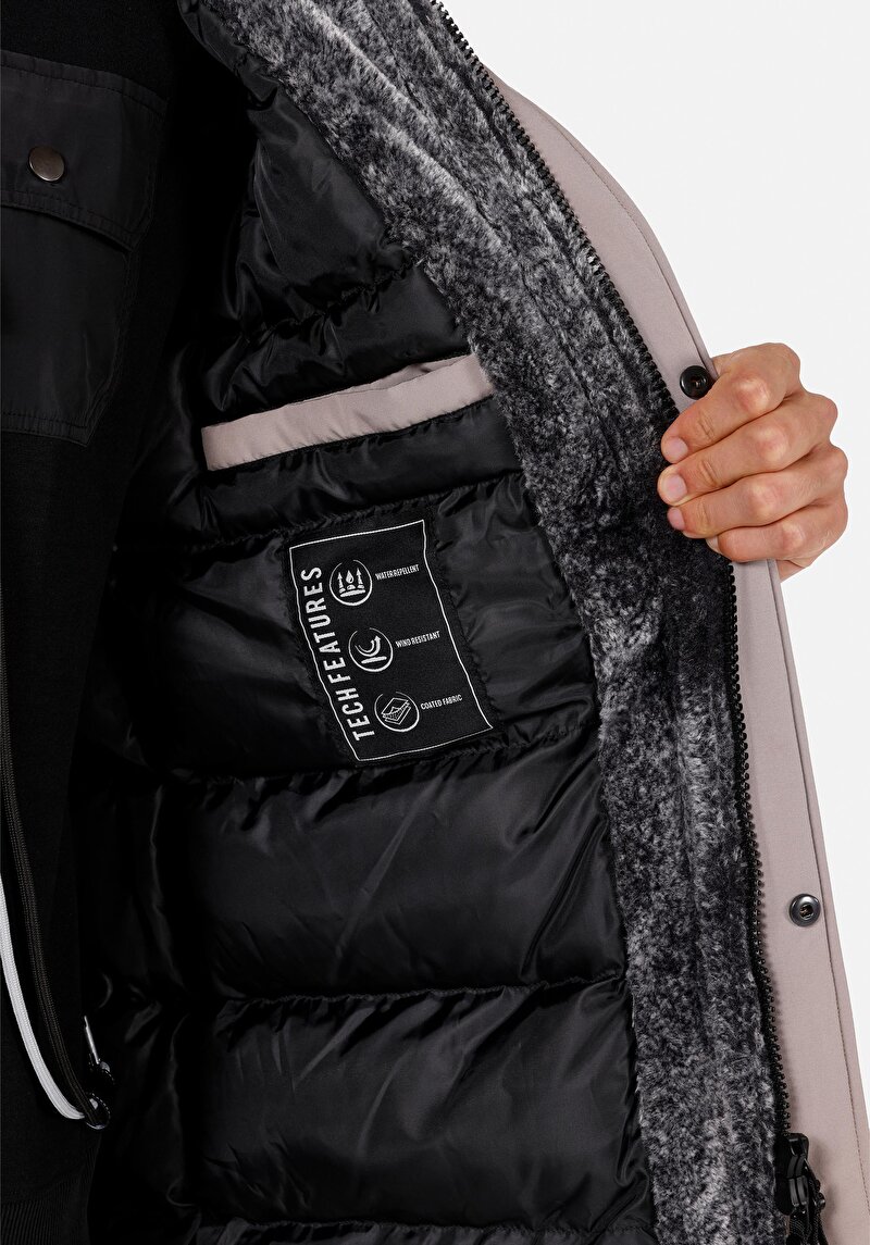 Afișați detalii pentru Palton Ecru Pentru Bărbați Regular Fit