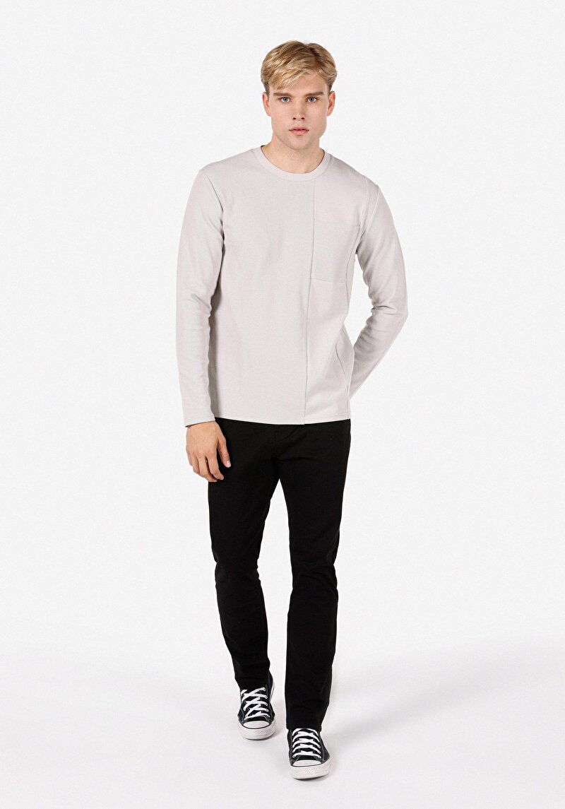 Afișați detalii pentru Tricou Cu Maneca Lunga De Barbati Alb Regular Fit  Cl1071028