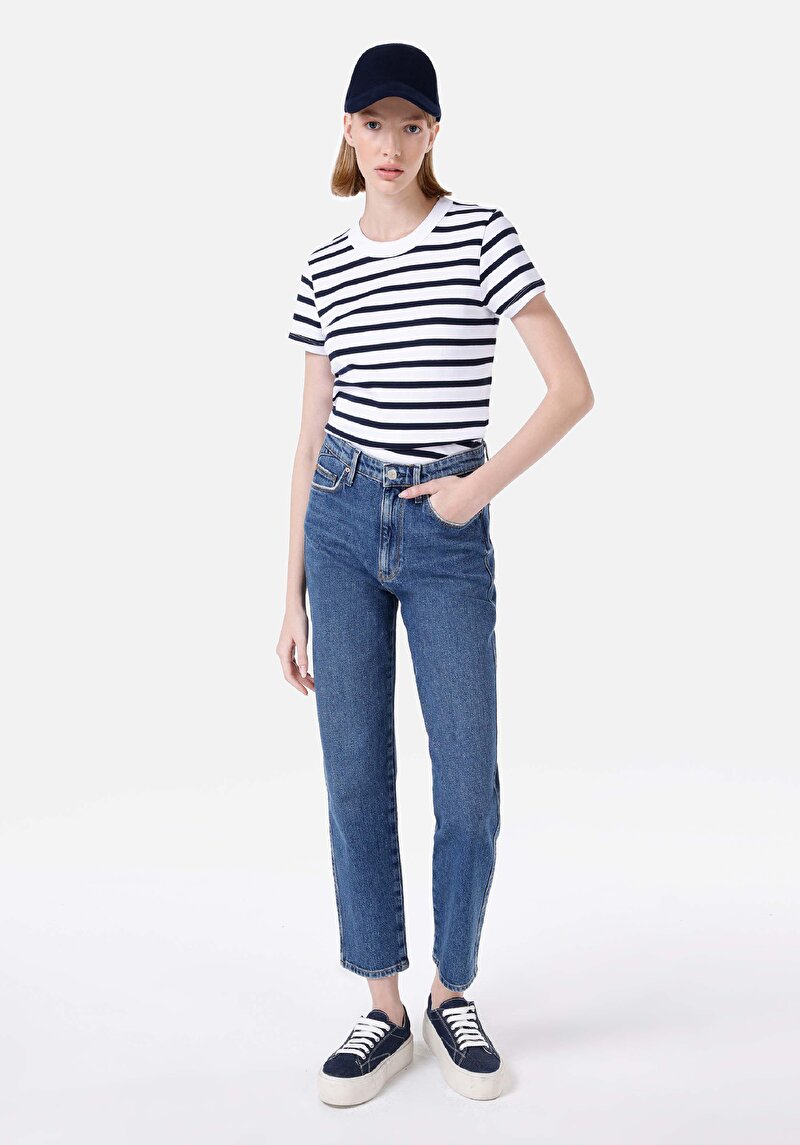 Afișați detalii pentru Blugi Slim Fit Indigo Pentru Femei