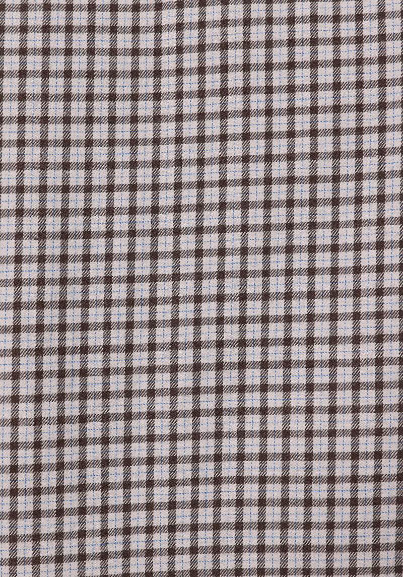 Afișați detalii pentru Cămașă Cu Gât În Carouri Cămașă Cu Mânecă Lungă Maro Pentru Bărbați