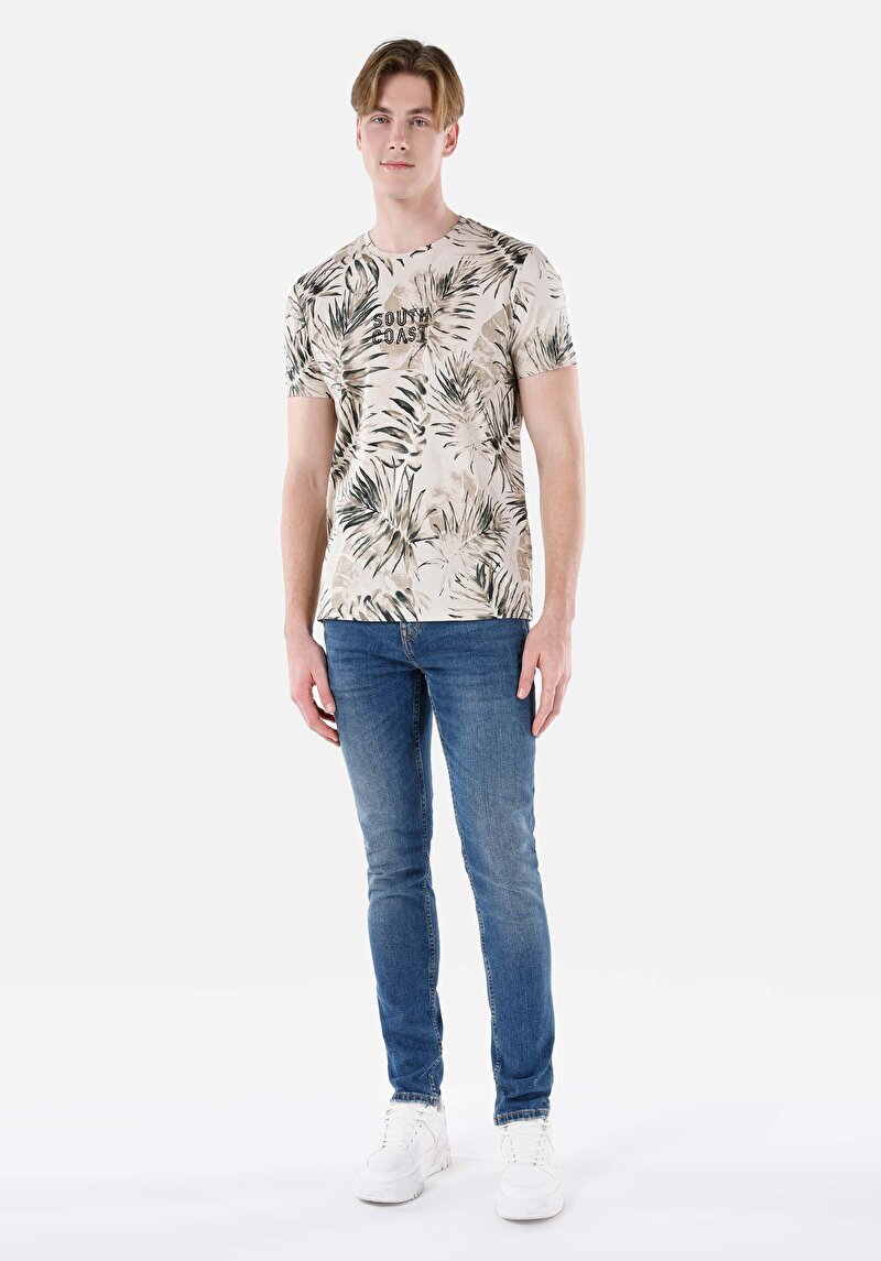 Imagine a Blugi İndigo Pentru Bărbați Cu Potrivire Dreaptă