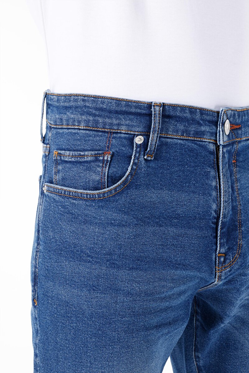 Afișați detalii pentru Pantaloni De Barbati Albastru Slim Fit 041 Danny Cl1069019