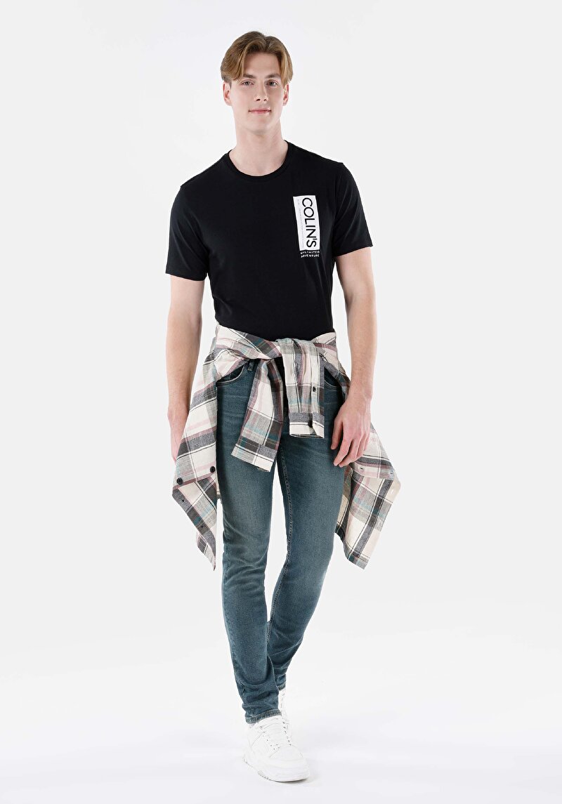 Afișați detalii pentru Blugi Negri Bărbați Cu Potrivire Dreaptă