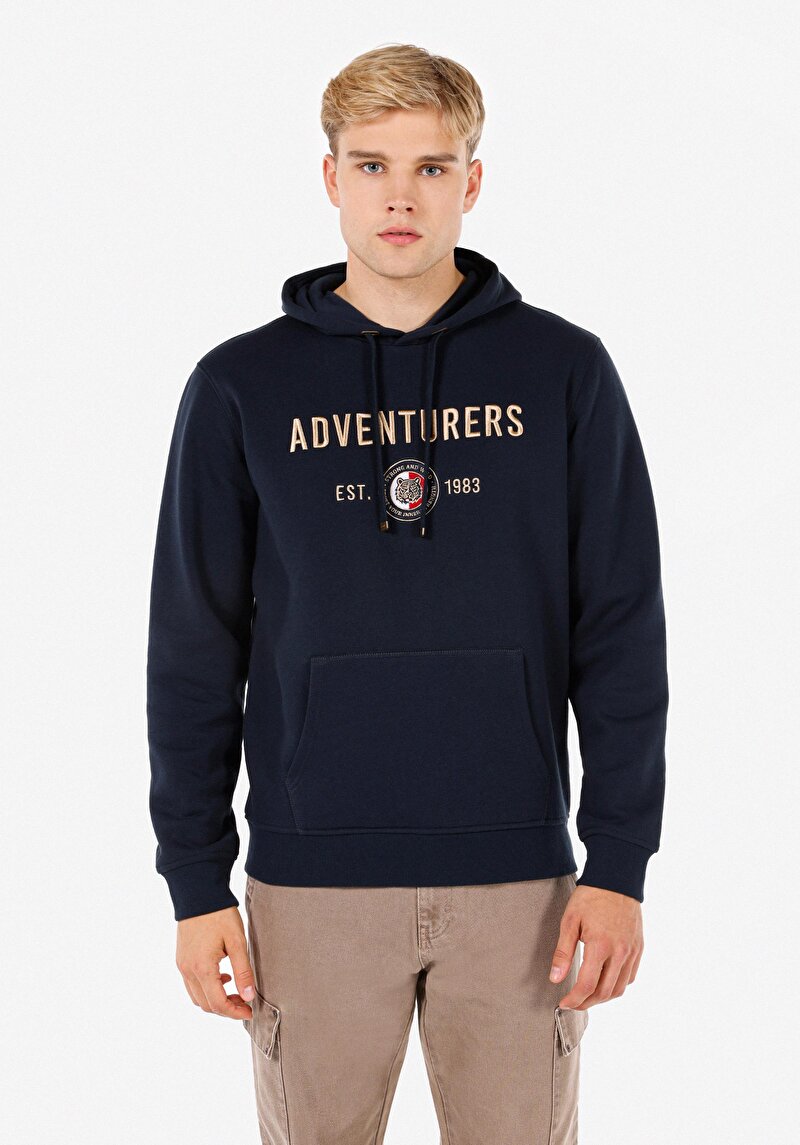 Imagine a Hanorac / Bluza De Barbati Albastru Marin Regular Fit Cl1071731