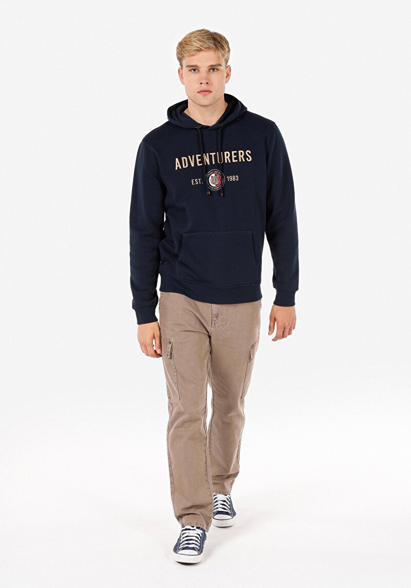 Imagine a Hanorac / Bluza De Barbati Albastru Marin Regular Fit Cl1071731