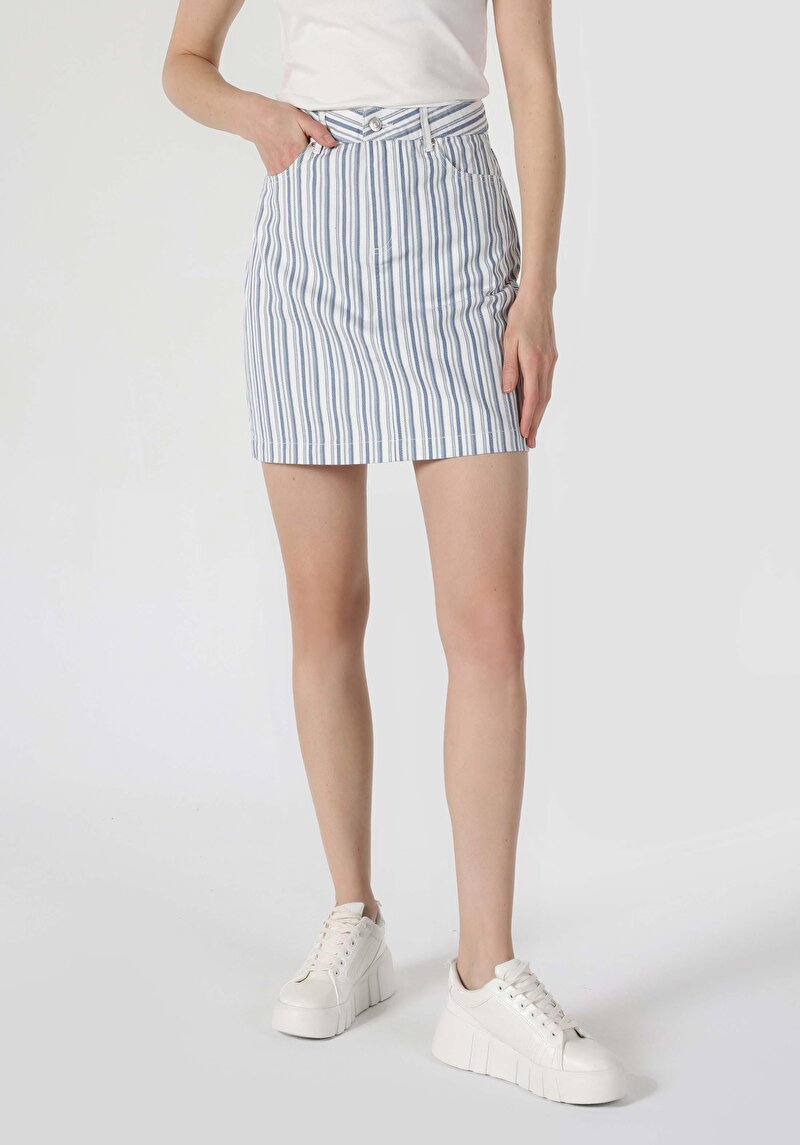 Afișați detalii pentru Fusta De Dama Albastru Mini Skirt  Cl1063163