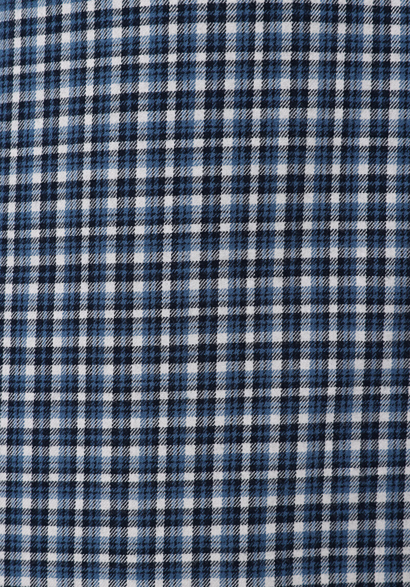 Afișați detalii pentru Cămașă Cu Gât În Carouri Cămașă Cu Mânecă Lungă Bleumarin Pentru Bărbați