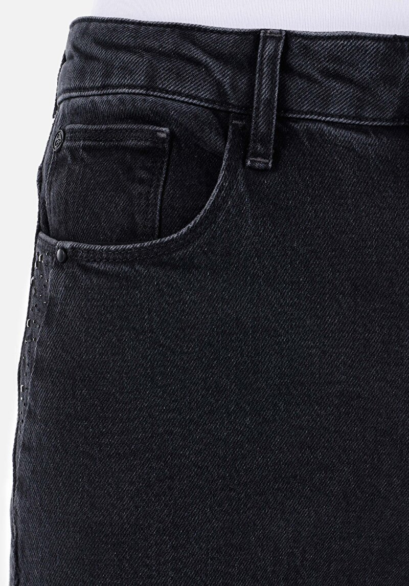 Afișați detalii pentru Mom Fit Slim Leg Blugi Din Denim Pentru Femei