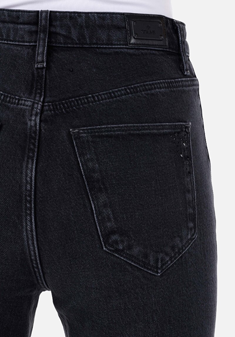 Afișați detalii pentru Mom Fit Slim Leg Blugi Din Denim Pentru Femei