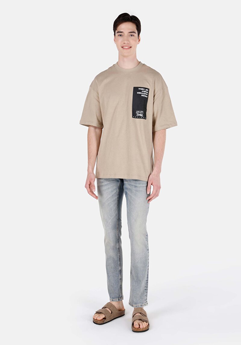 Imagine a Blugi İndigo Pentru Bărbați Cu Potrivire Dreaptă