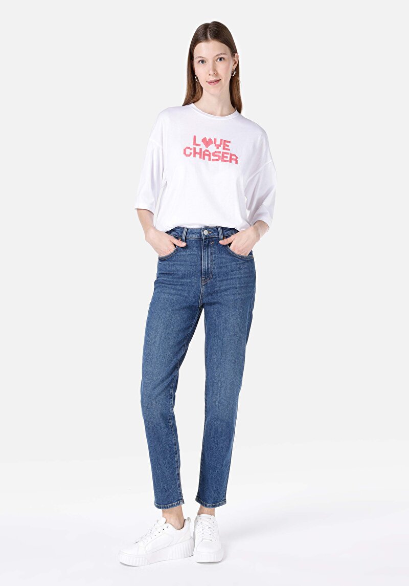 Imagine a Mom Fit Slim Leg Blugi Din Denim Pentru Femei