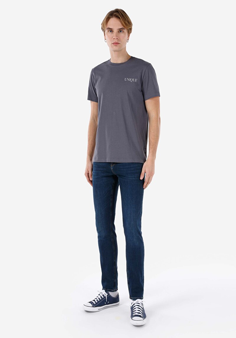 Imagine a Blugi İndigo Pentru Bărbați Cu Potrivire Dreaptă