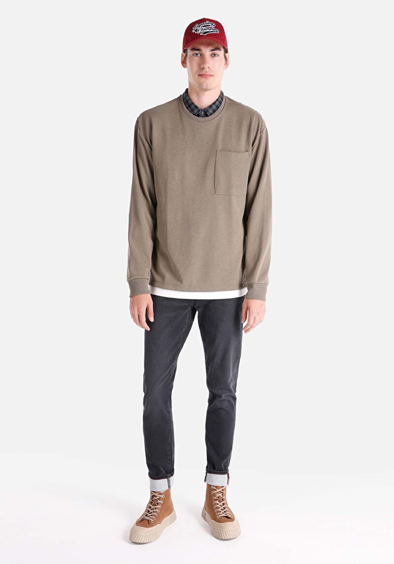 Afișați detalii pentru Tricou Cu Maneca Lunga De Barbati Maro Comfort Fit  Cl1065598