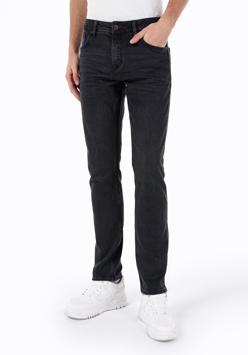 Afișați detalii pentru Pantaloni De Barbati Negru Straight Fit 044 Karl Cl1069036