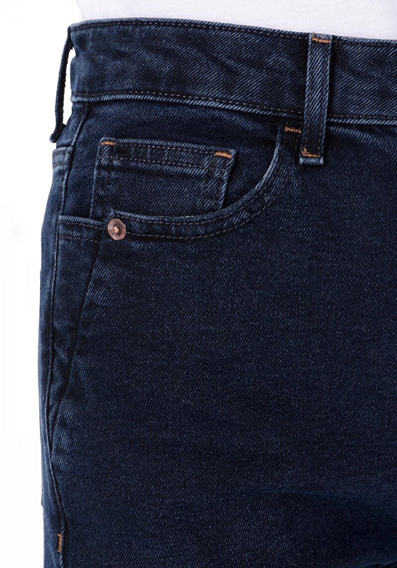 Afișați detalii pentru Mom Fit Slim Leg Blugi İndigo Închis Pentru Femei